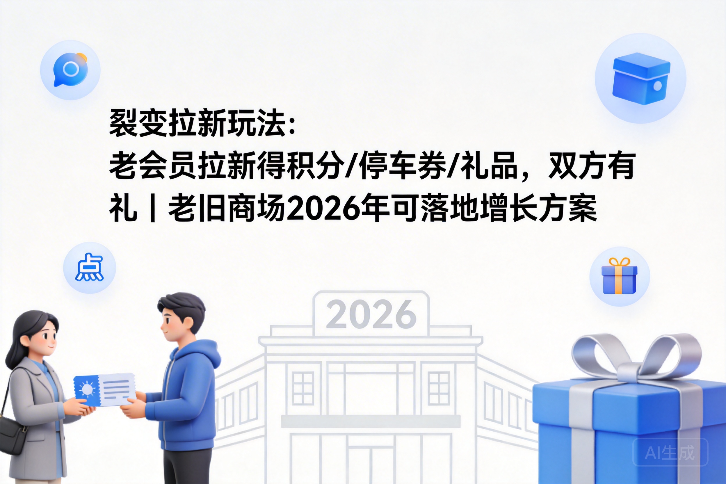 裂变拉新玩法:老会员拉新得积分/停车券/礼品,双方有礼|老旧商场2026年可落地增长方案