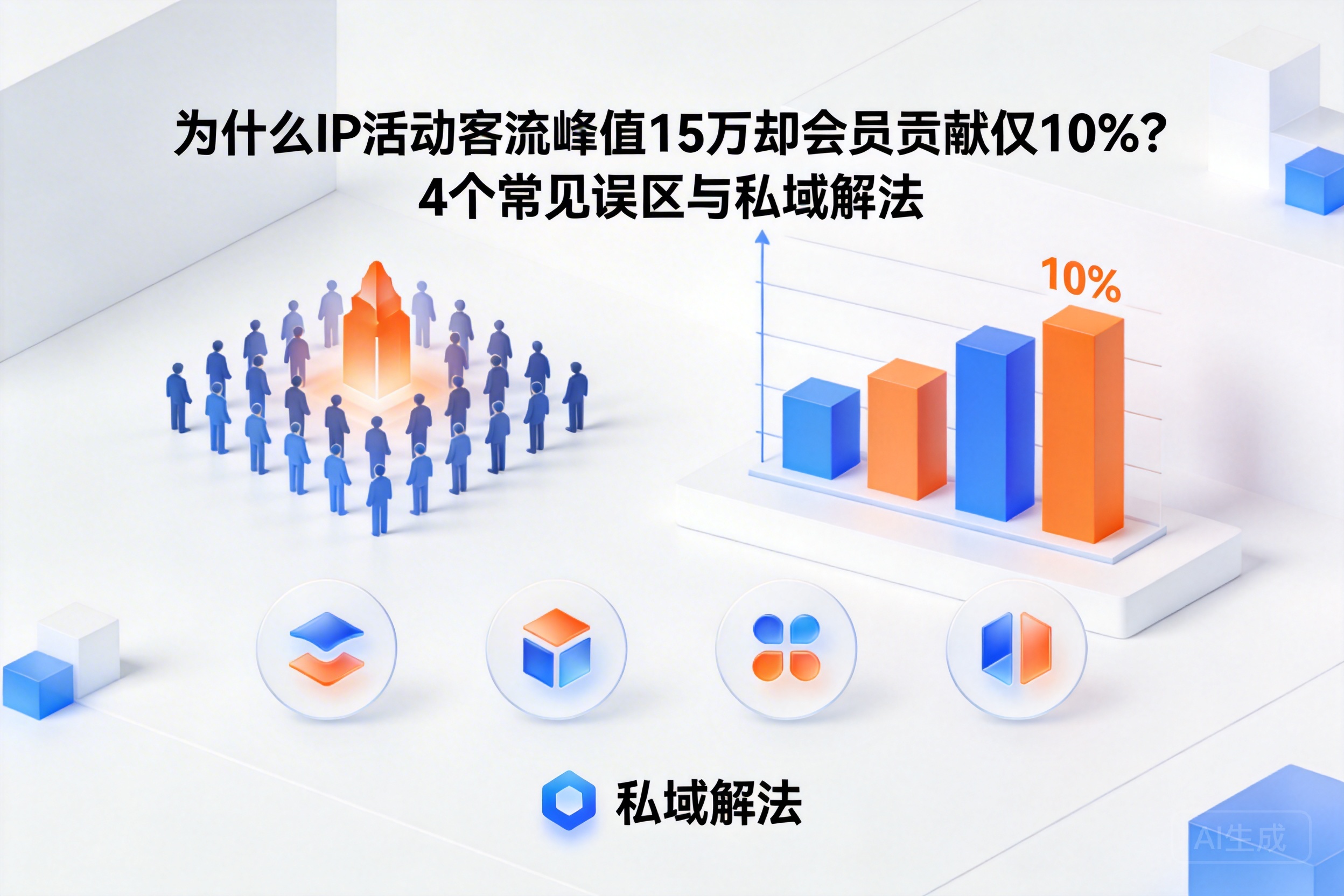 为什么IP活动客流峰值15万却会员贡献仅10%?4个常见误区与私域解法